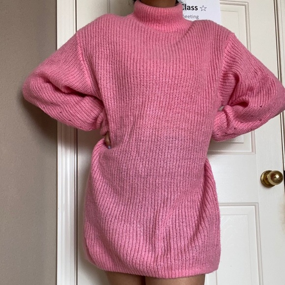 H&M Pink Oversized Sweater Dress